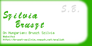 szilvia bruszt business card